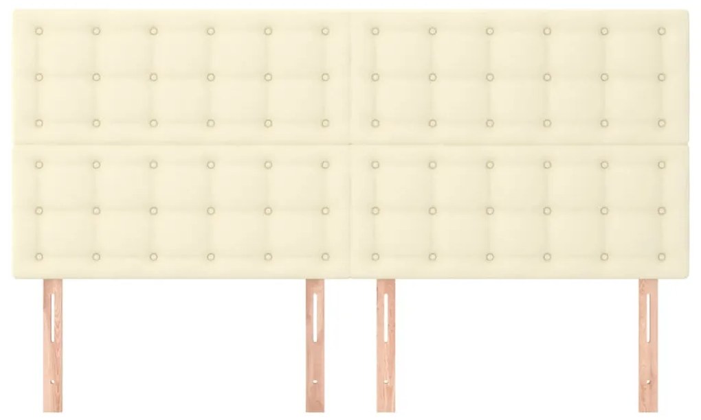 Cabeceira de cama 4 pcs couro artificial 80x5x78/88 cm creme