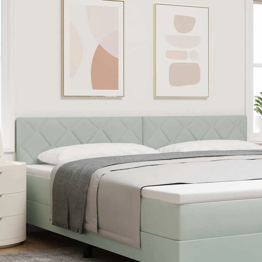 vidaXL Cabeceira LED Cinzento-claro 200 cm Couro Sintético