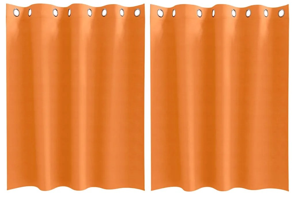 Cortinas 2 pcs Laranja Brilhante 140 x 140 cm Poliéster