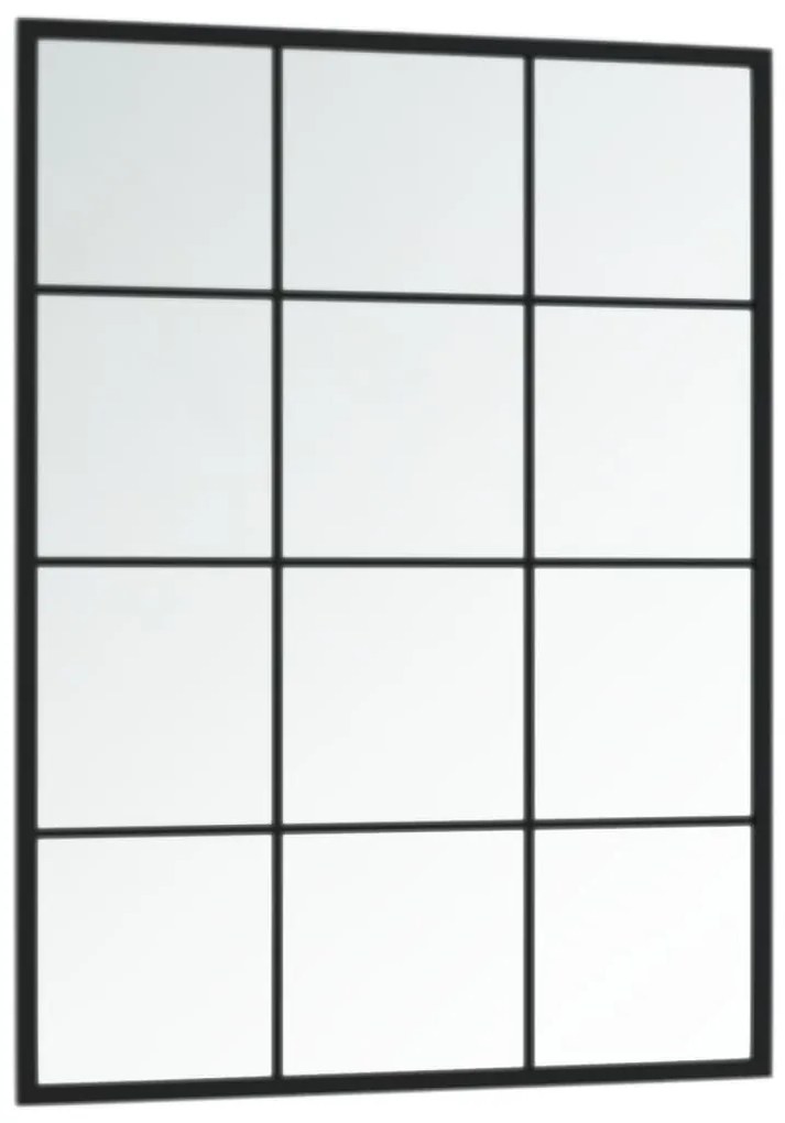 Espelhos de parede 2 pcs 80x60 cm metal preto