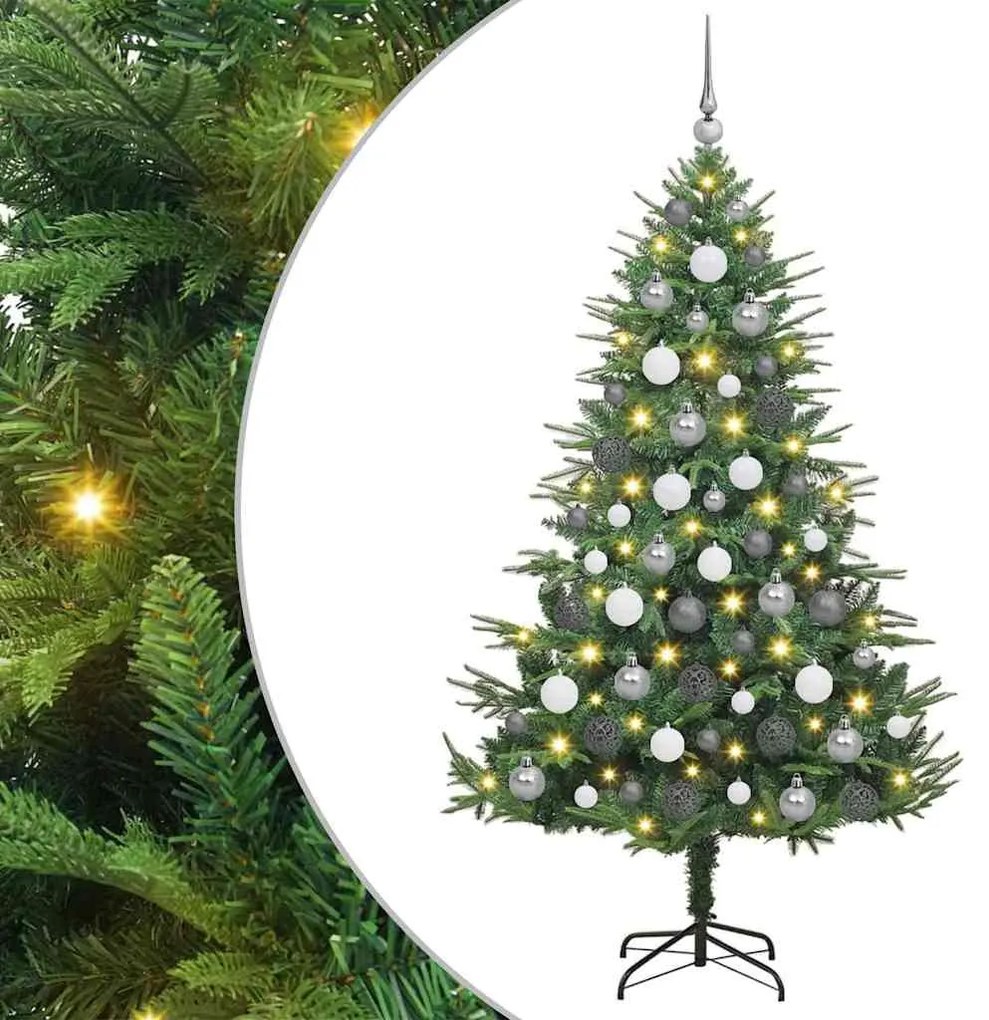 vidaXL Árvore de Natal Artificial Pré-iluminada com Conjunto de Bolas