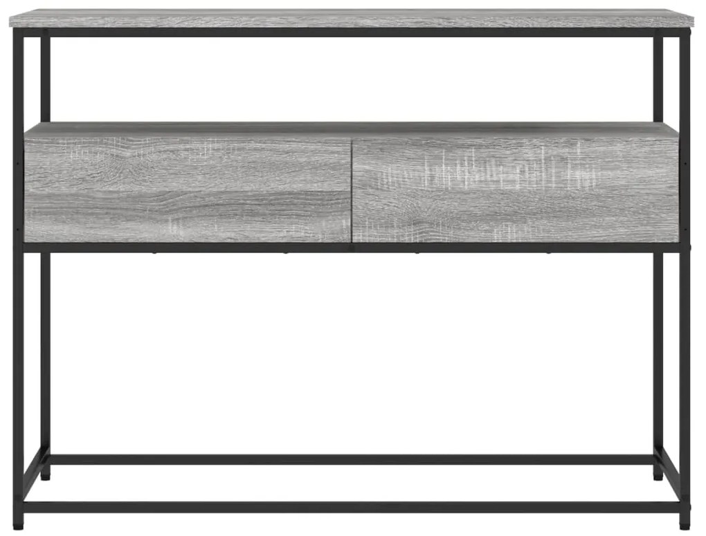 Mesa consola 100x40x75 cm derivados de madeira cinzento sonoma