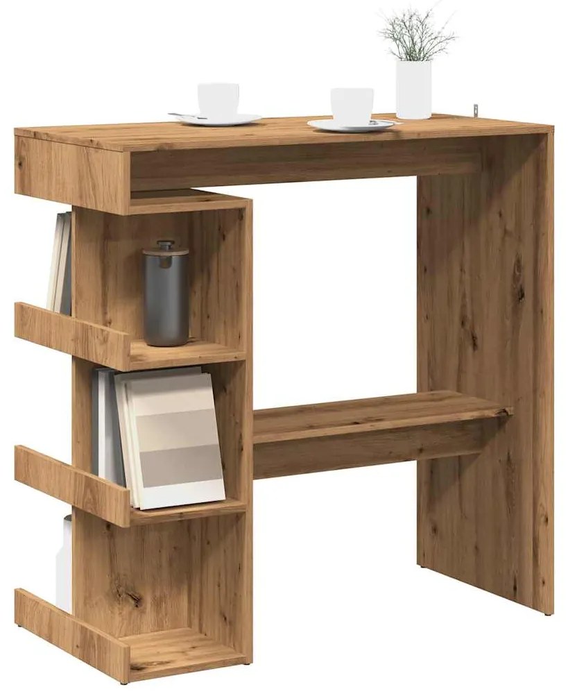 vidaXL Mesa de bar com prateleiras 100x48x101,5 cm carvalho artisiano