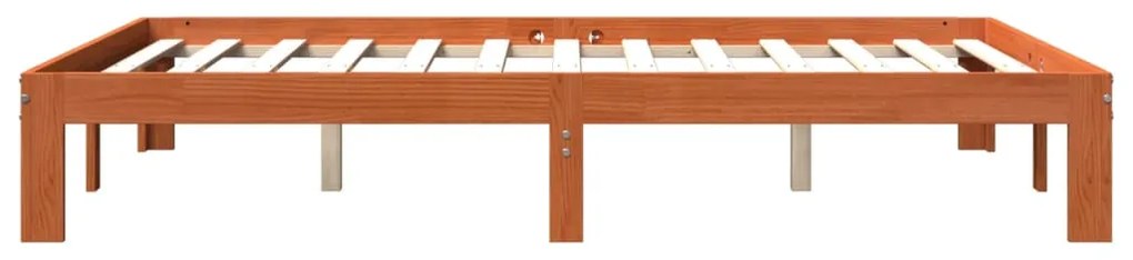 Cama sem colchão 120x190 cm madeira pinho maciça castanho-mel