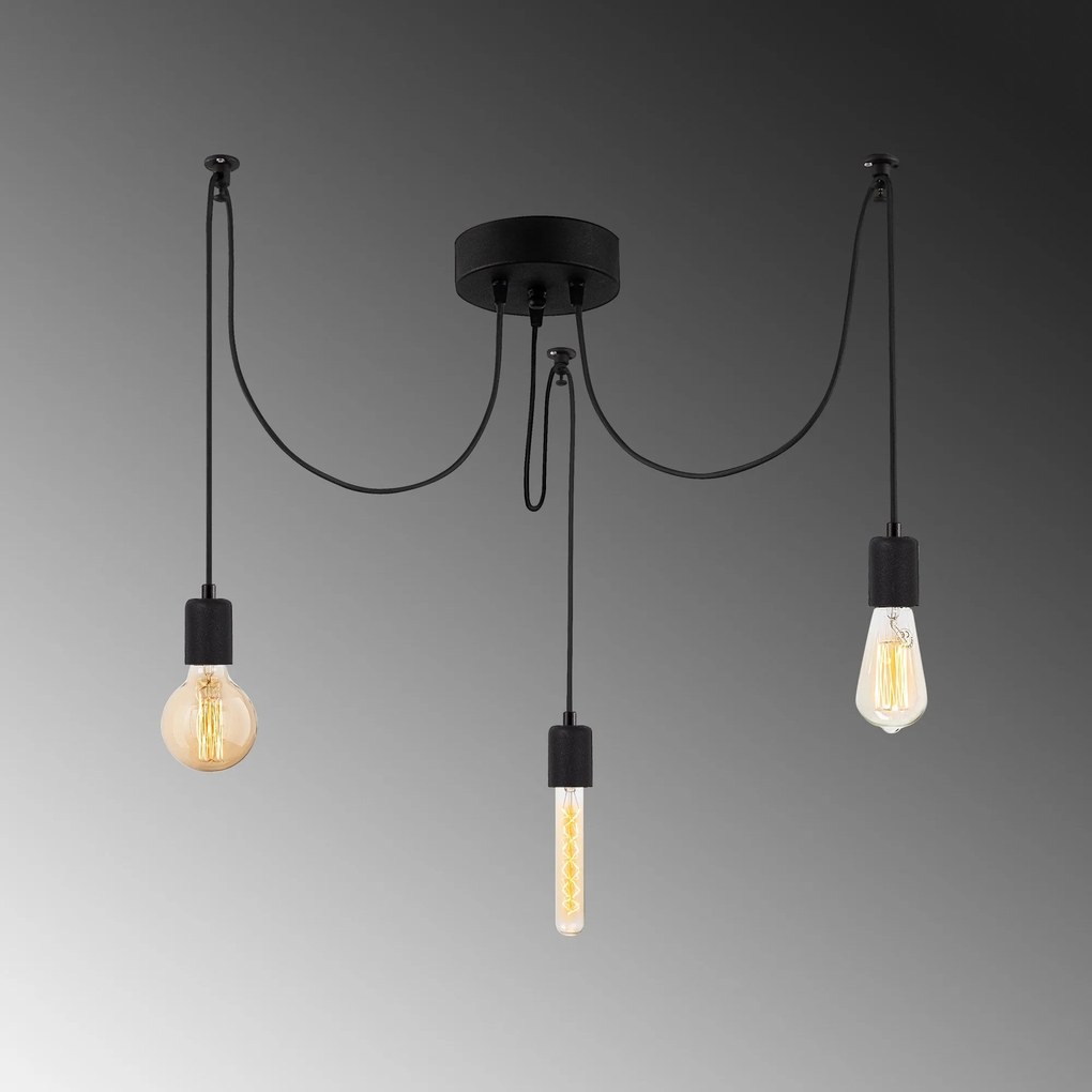 Candeeiro de Teto Kabluni – Preto – 96 x 6 cm
