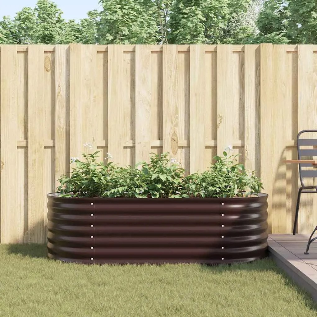 Canteiro Elevado de Jardim Marrom vidaXL 160x80x44 cm Aço Galvanizado
