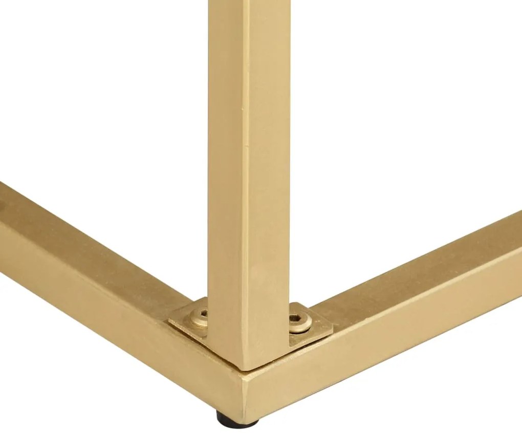 Mesa consola 90x30x75 cm madeira de mangueira maciça dourado