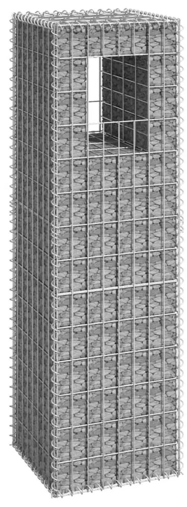 vidaXL Poste/cesto gabião 40x40x140 cm ferro