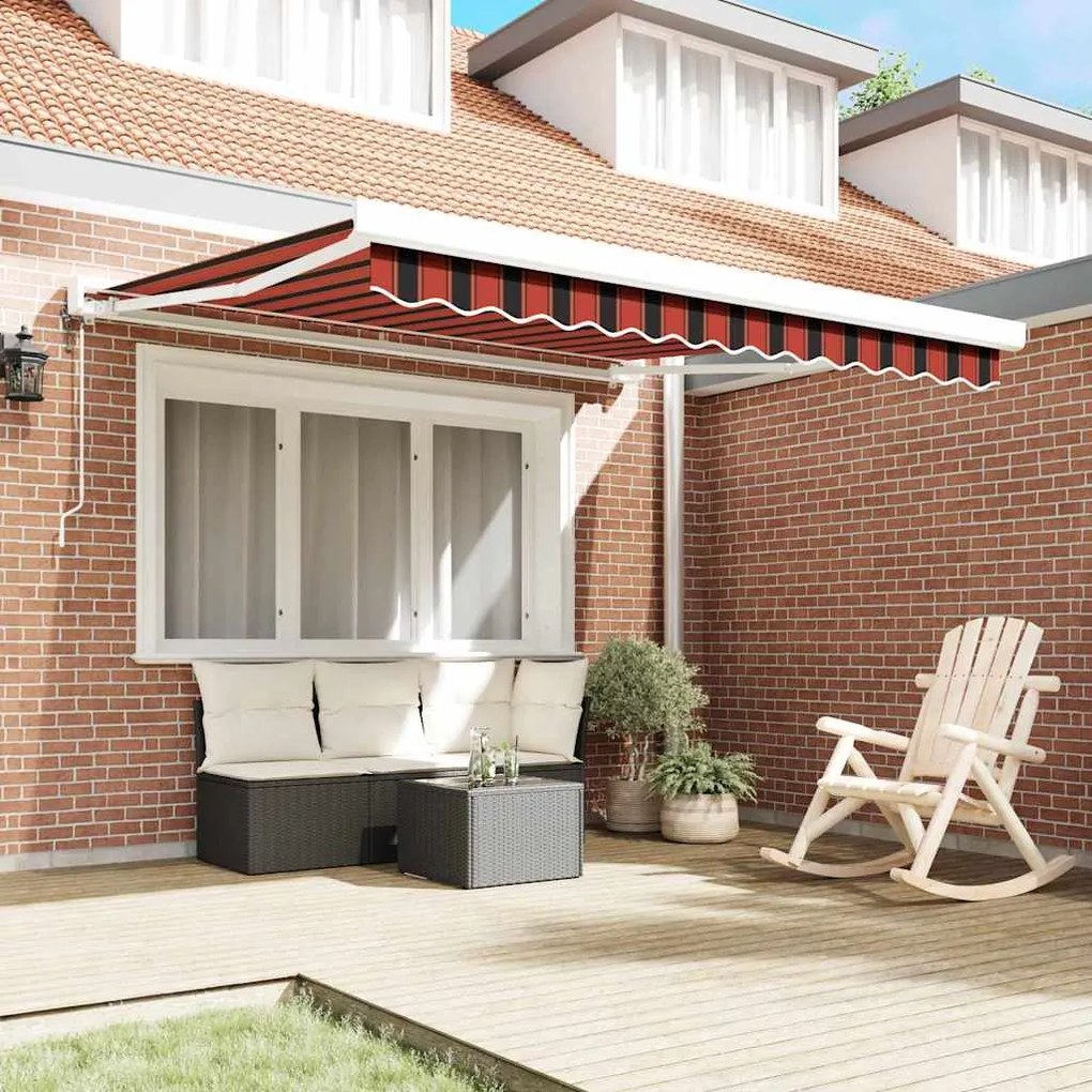 Toldo Retrátil Automático Laranja e Marrom 300x250 cm