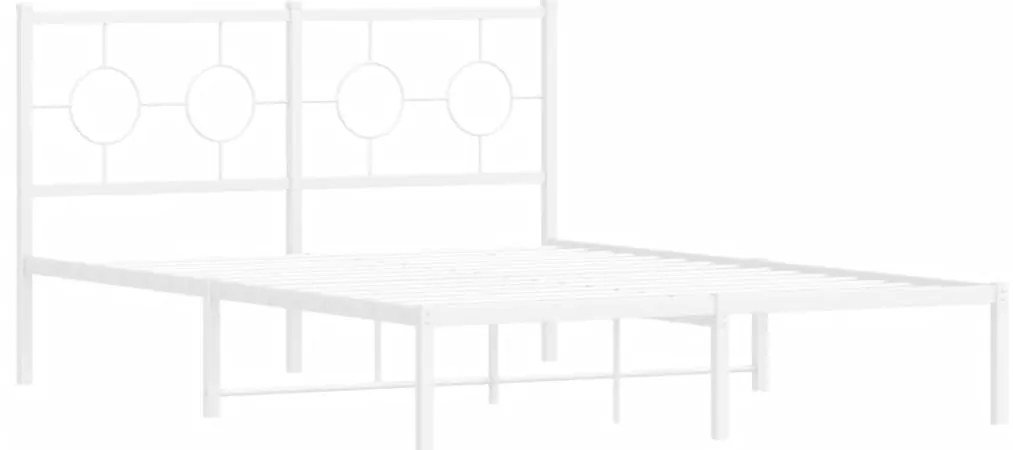 Estrutura de cama com cabeceira 140x190 cm metal branco