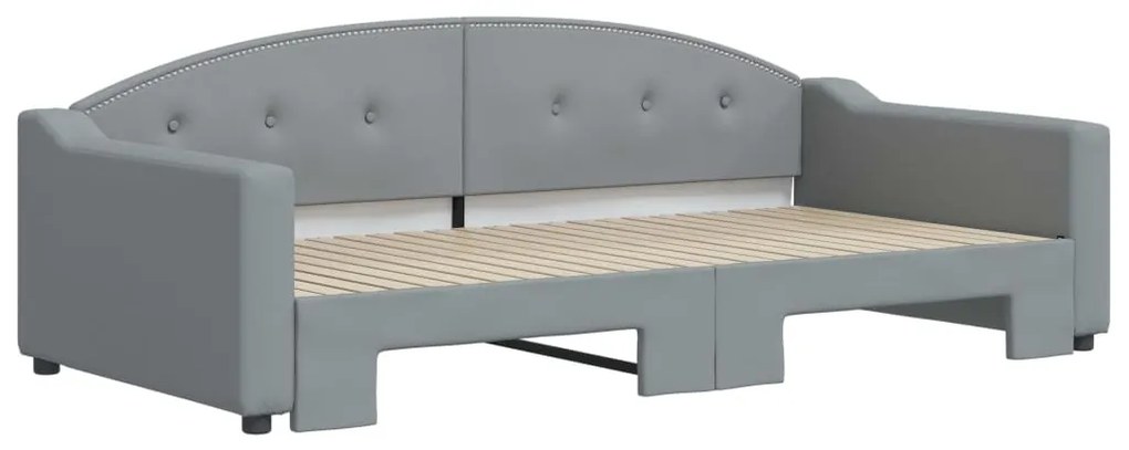 Sofá-cama com gavetão 100x200 cm tecido cinzento-claro
