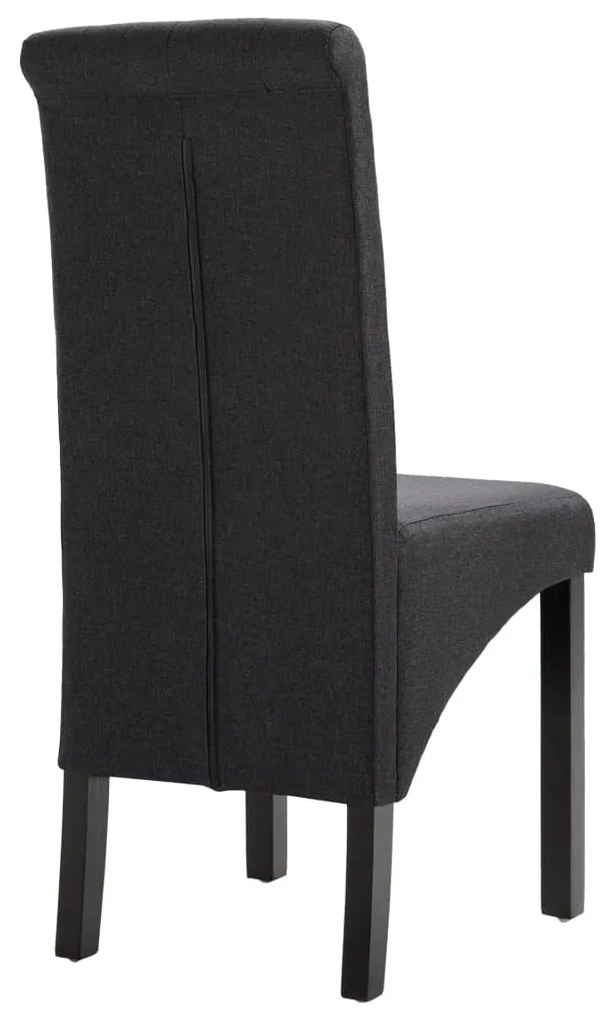 Cadeiras de jantar 4 pcs tecido cinzento-escuro