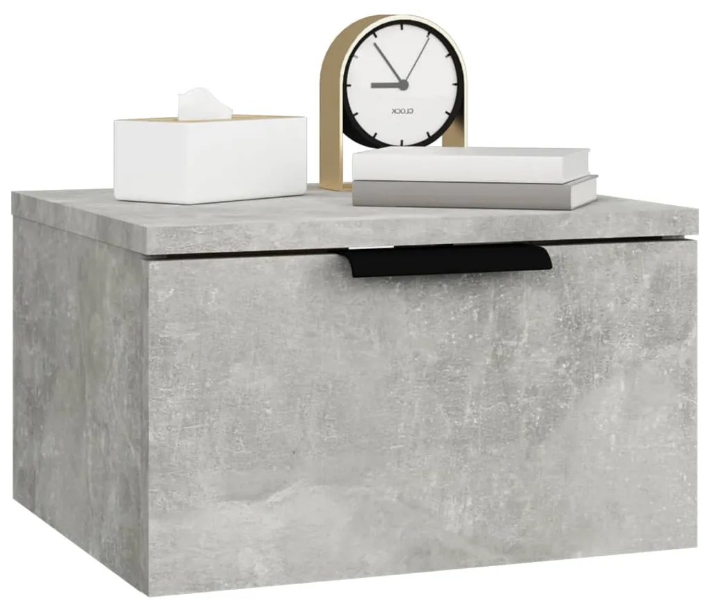 Mesas de cabeceira parede 2 pcs 34x30x20 cm cinza cimento