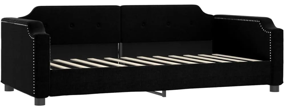 Sofá-cama com colchão 90x190 cm tecido preto