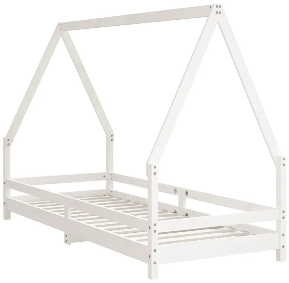 Estrutura de cama infantil 90x200 cm pinho maciço branco