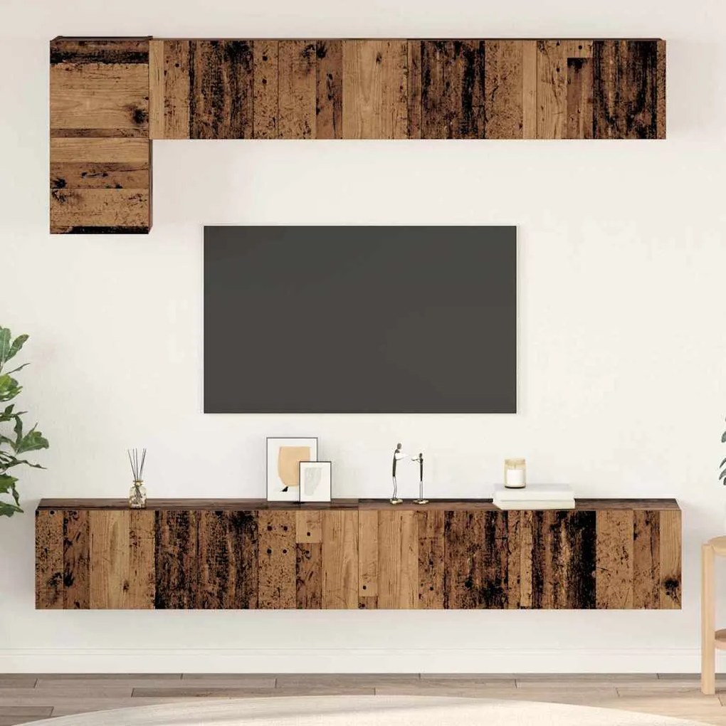 Conjunto de móvel de TV com prateleira Montado na parede Outros com ar