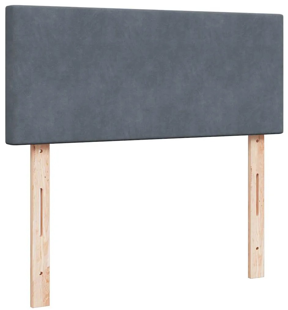Cama boxspring com colchão 120x200 cm veludo cinzento-escuro