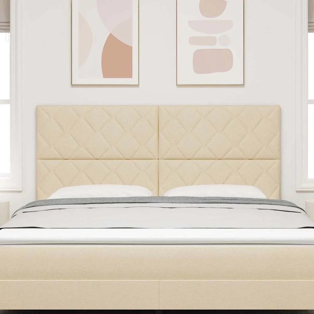 Cabeceira LED vidaXL Design Blocos de Diamante Creme 180 cm Tecido