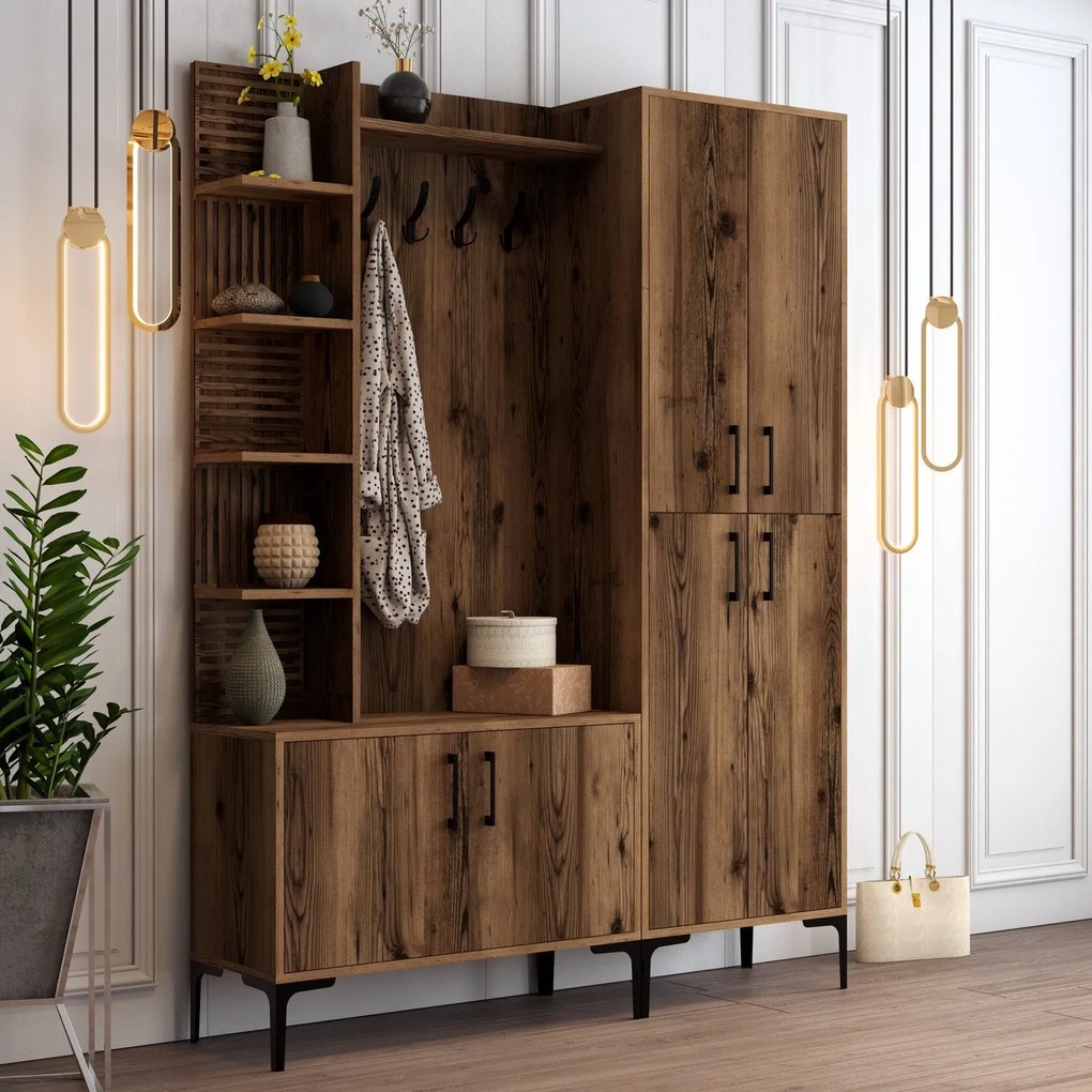 Hall Stand Viyana DA – Nogueira – 150x35x200 cm