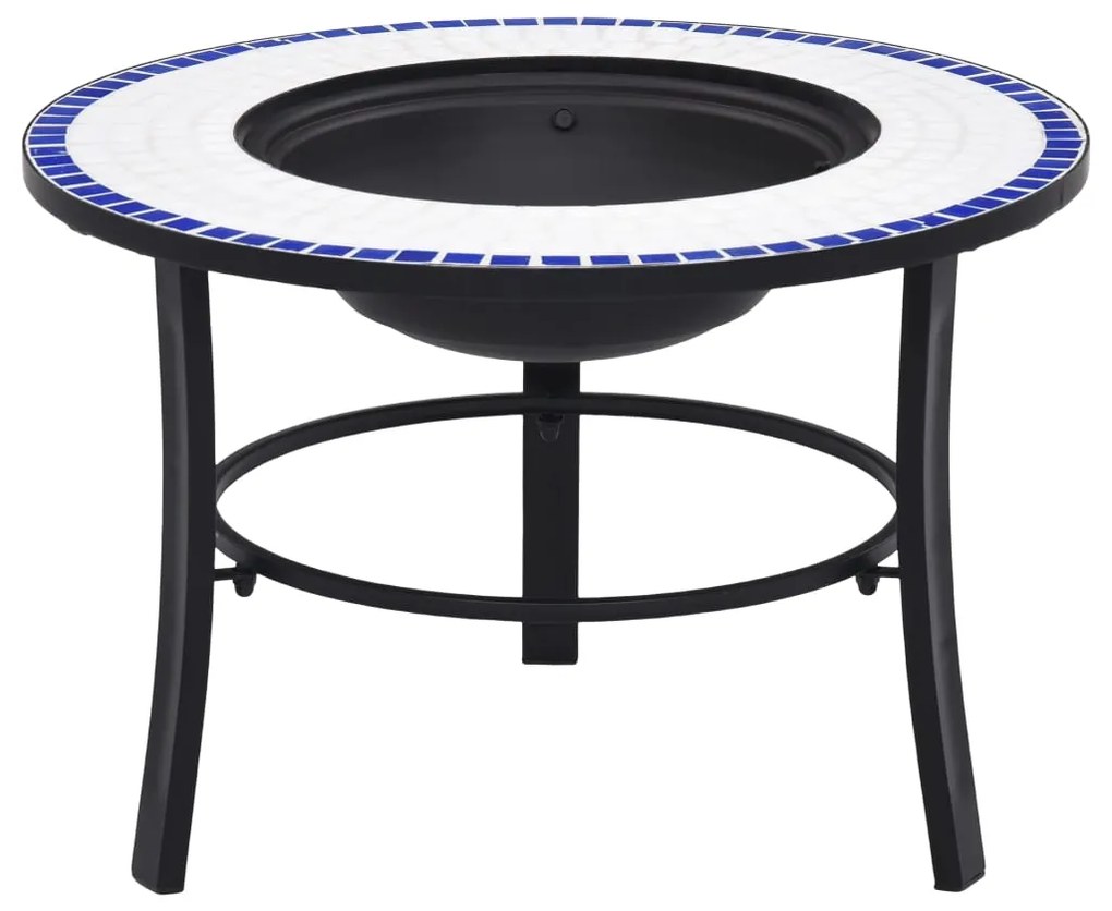 46720 vidaXL Braseira em mosaico 68 cm cerâmica azul e branco