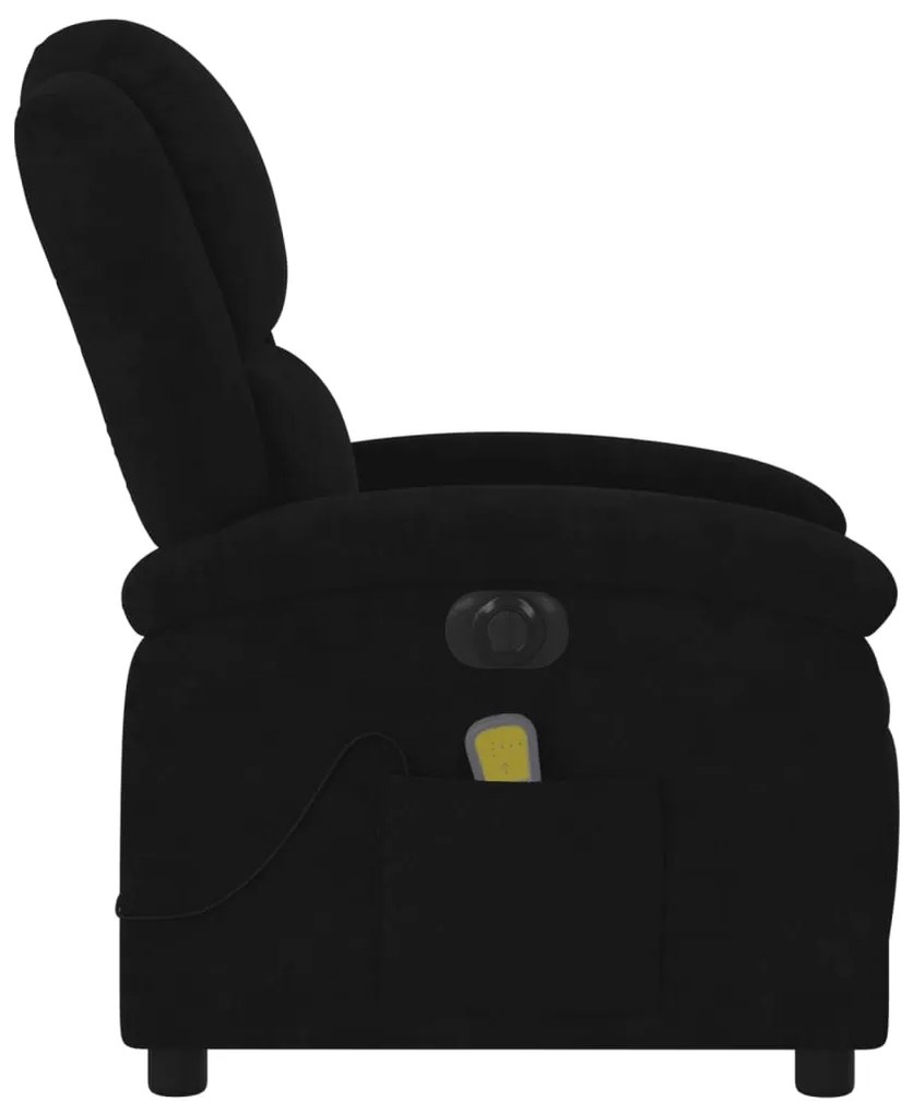 Poltrona de massagens reclinável elétrica veludo preto