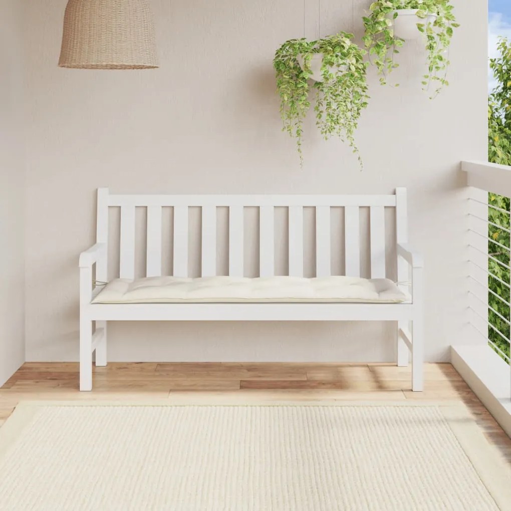 Almofadão p/ banco de jardim 150x50x7 cm mesclado tecido creme