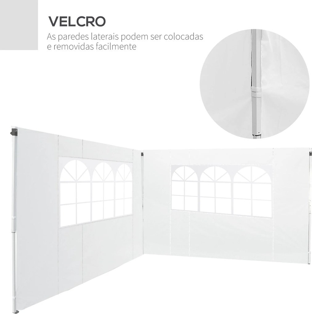 2 Paredes Laterais para Tenda 3x2 m Parede Lateral de Tecido Oxford co