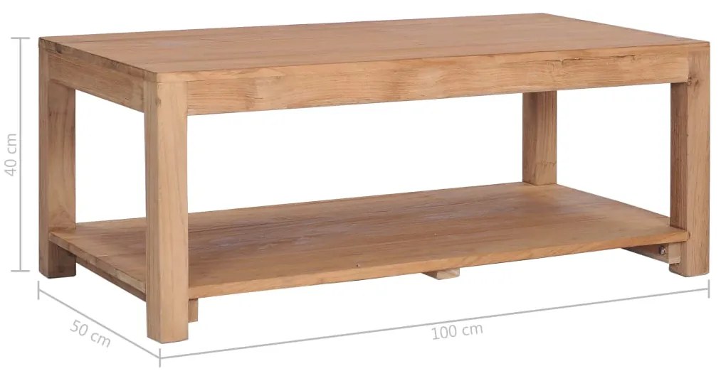 Mesa de centro 100x50x40 cm madeira de teca maciça