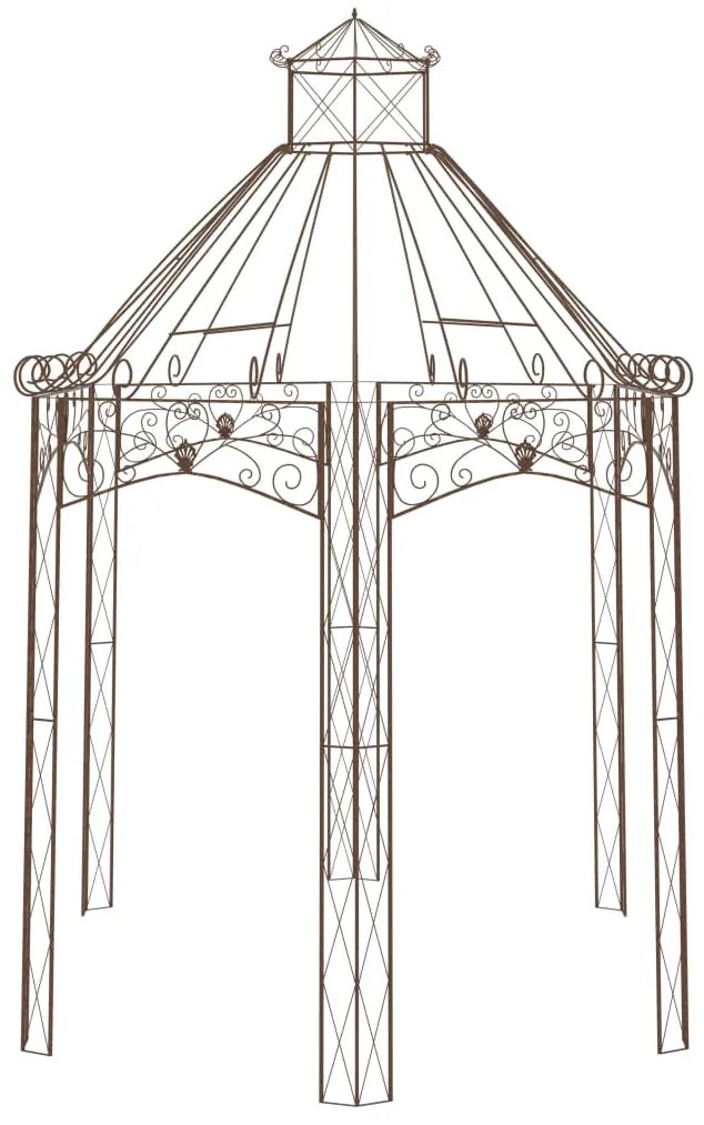 Pavilhão de jardim 400x258x378 cm ferro castanho antigo