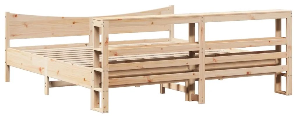Estrutura de cama com cabeceira 180x200 cm pinho maciço