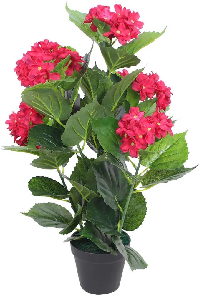 vidaXL Planta hortênsia artificial com vaso 60 cm vermelha
