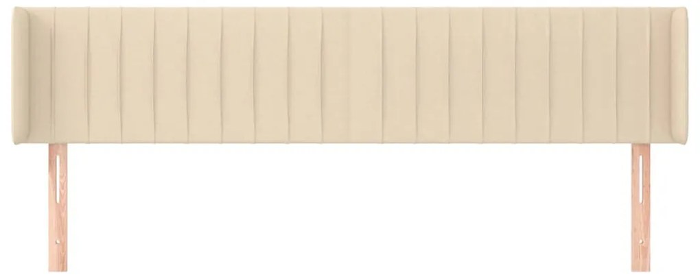 Cabeceira de cama c/ abas tecido 203x16x78/88 cm creme