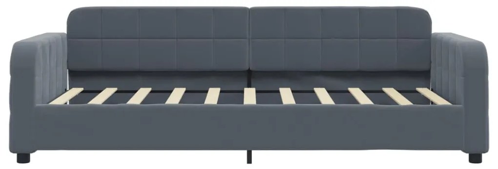 Sofá-cama 90x190 cm veludo cinzento-escuro