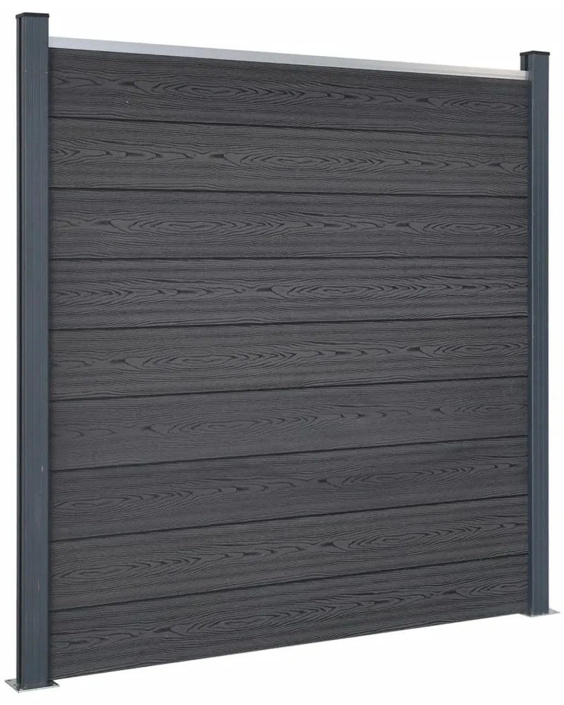 Conjunto de painéis de vedação 180x186 cm WPC cinzento