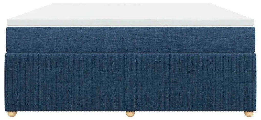 Cama com molas/colchão 180x200 cm tecido azul