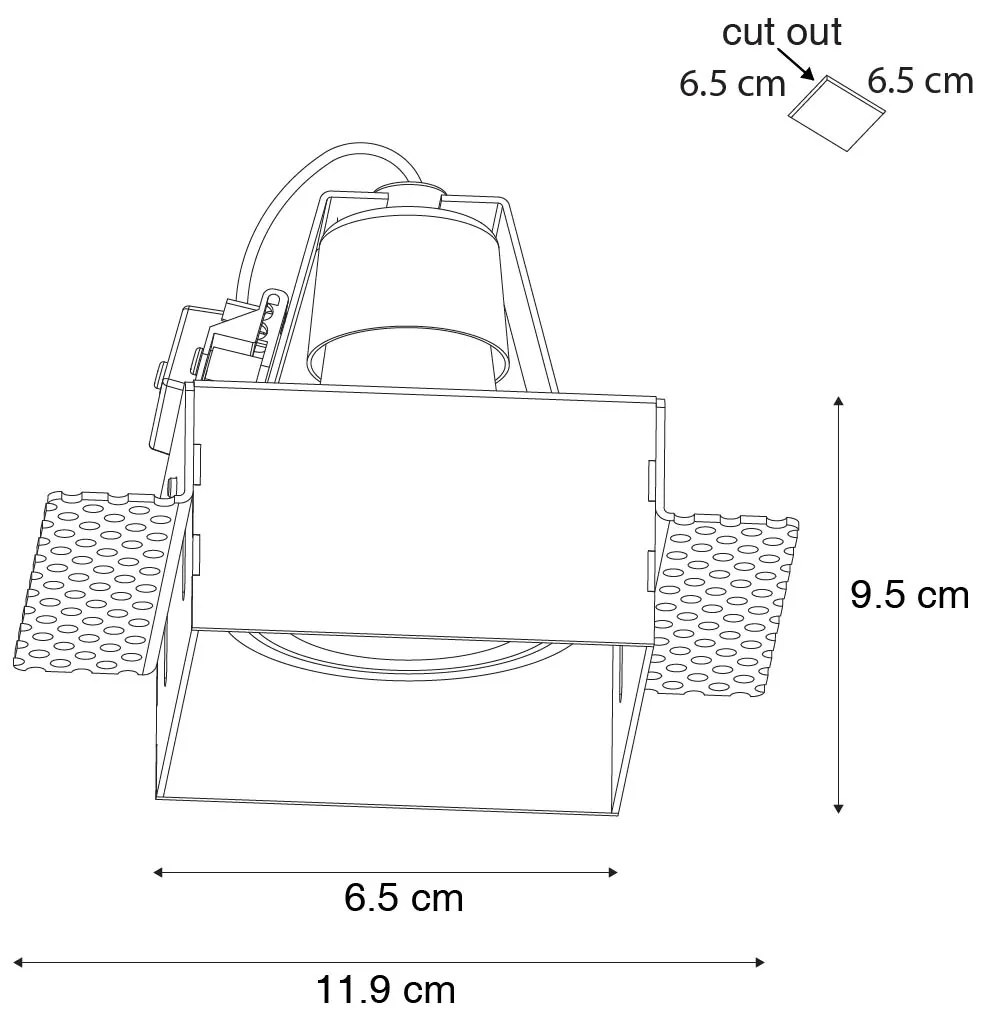 Conjunto de 6 Focos Embutidos Brancos GU10 50mm Sem Moldura - Oneon Moderno