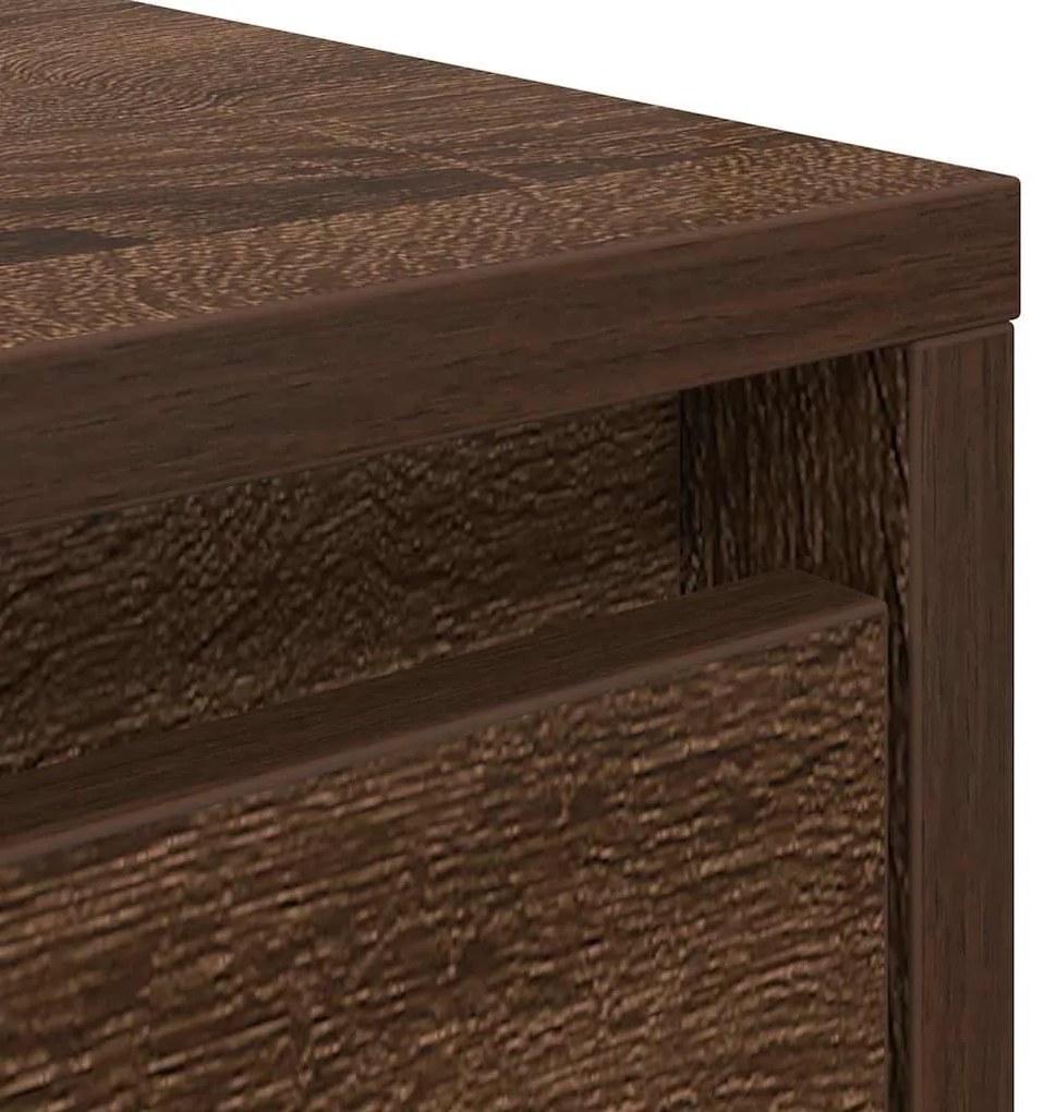 Mesa de centro com gavetas 70,5x70x40 cm carvalho castanho