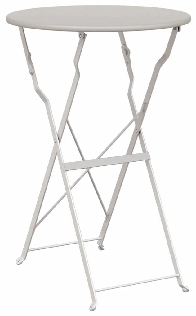 Mesa Bistro Dobrável Bege Ø50 x 71 cm em Aço Galvanizado