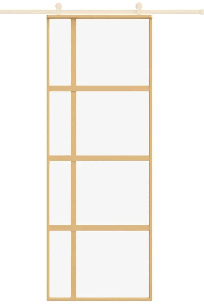 Porta deslizante 76x205 cm vidro ESG/alumínio dourado