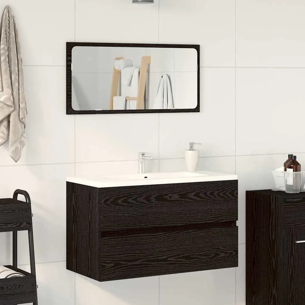 vidaXL Conjunto de Móveis pra Banheiro com gaveta 2 pcs Carvalho Preto