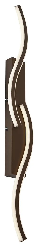 Candeeiro de parede de design bronze escuro regulável em 3 níveis 2-Light - Bummy