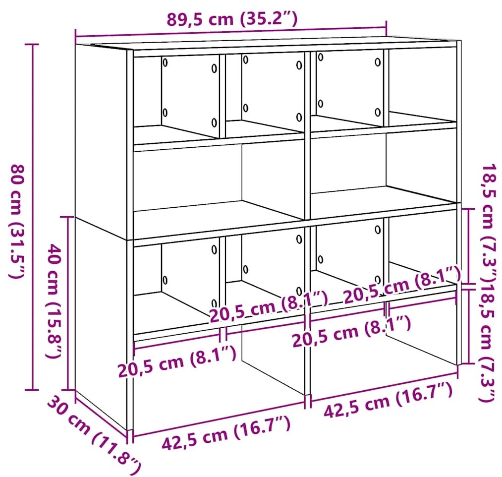 Sapateiras 2 pcs empilháveis 89,5x30x40 cm carvalho castanho