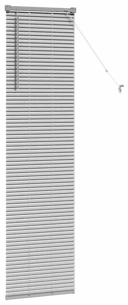 Persiana de Janela com cortinas Manual Prata 80 x 130 cm Alumínio