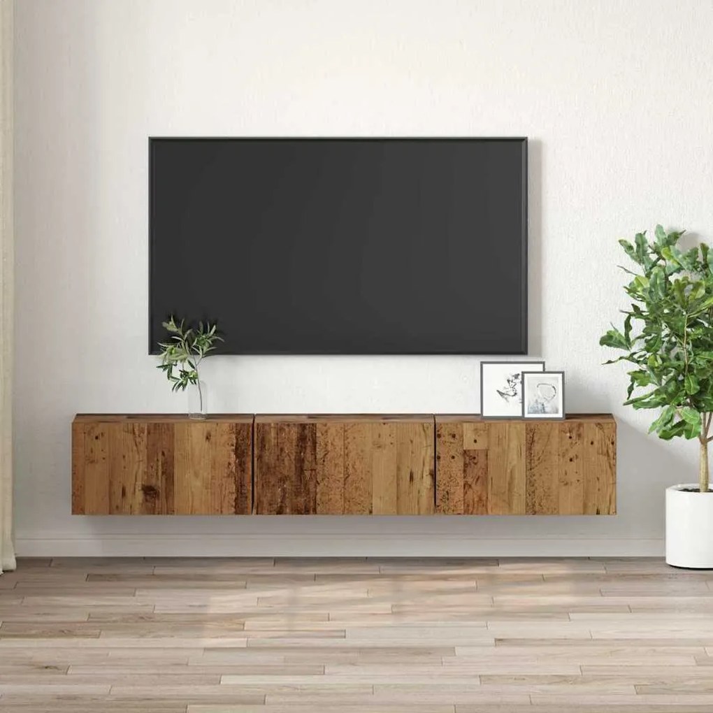 Conjunto de Armário de TV Madeira Velha Madeira Padrão