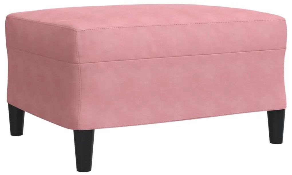 4 pcs conjunto de sofás com almofadões e rolos veludo rosa