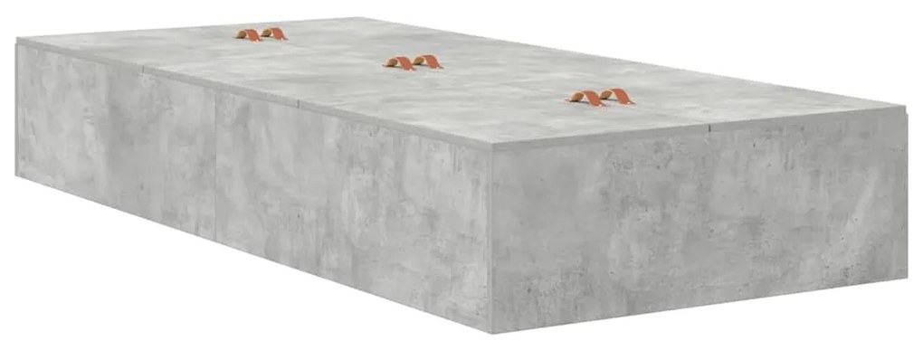 Cama de Armazenamento Cinza Concreto 90 x 190 cm