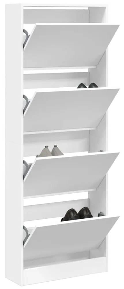 vidaXL Sapateira 60x21x163,5 cm derivados de madeira branco