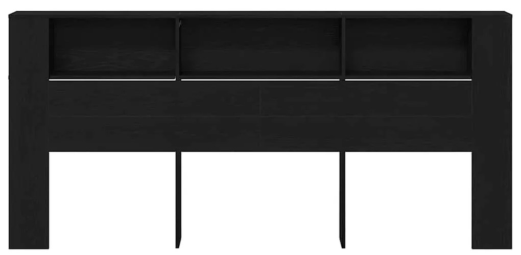 Cabeceira Cabinet vidaXL Preto Carvalho 220x18,5x104,5 cm