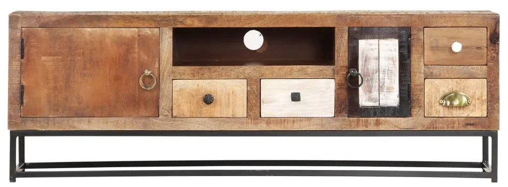 Móvel de TV 120x30x40 cm madeira recuperada maciça