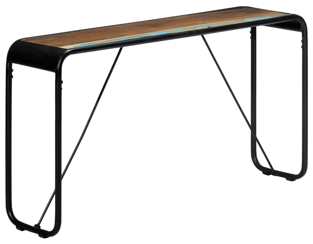 vidaXL Mesa consola 140x35x76 cm madeira recuperada maciça